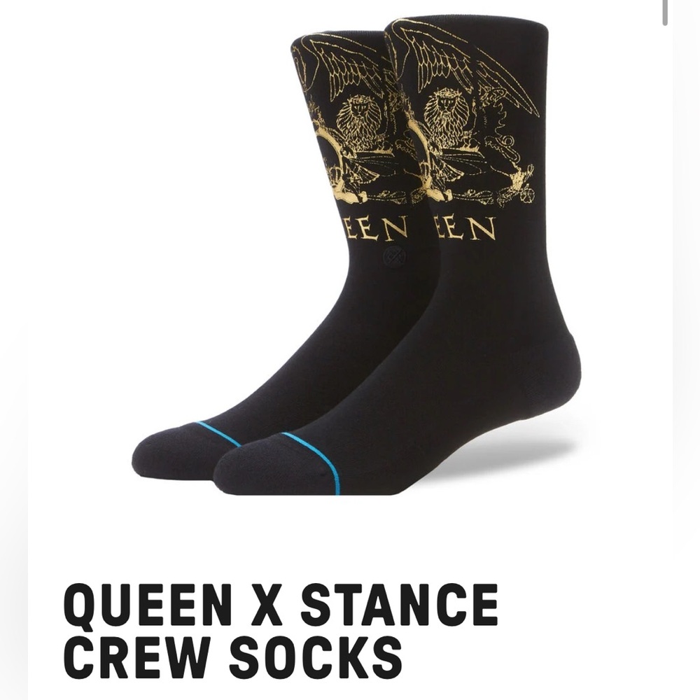 Stance Black and Gold Queen Crew Socks